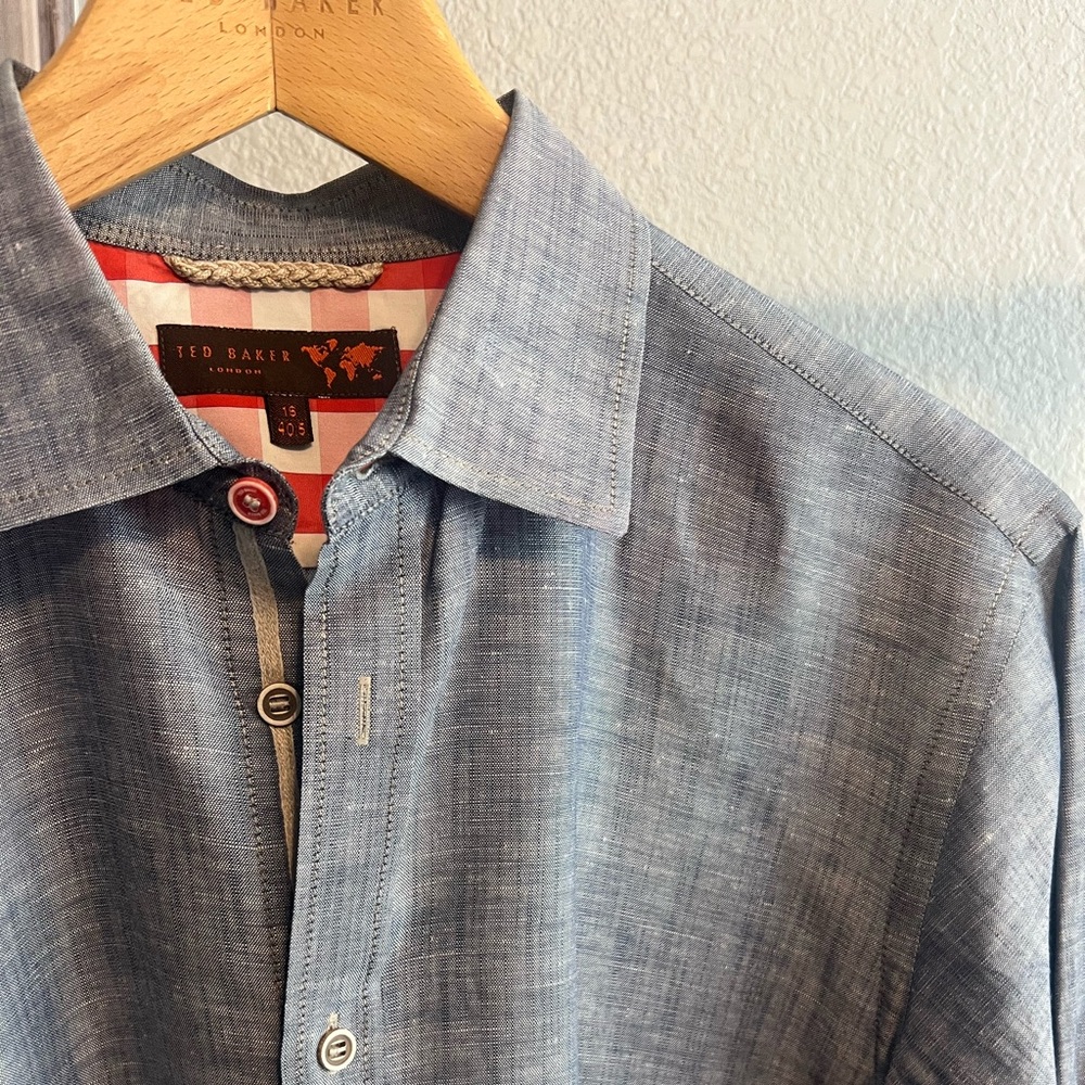 Ted Baker LS Gray Jacquard Global Woven